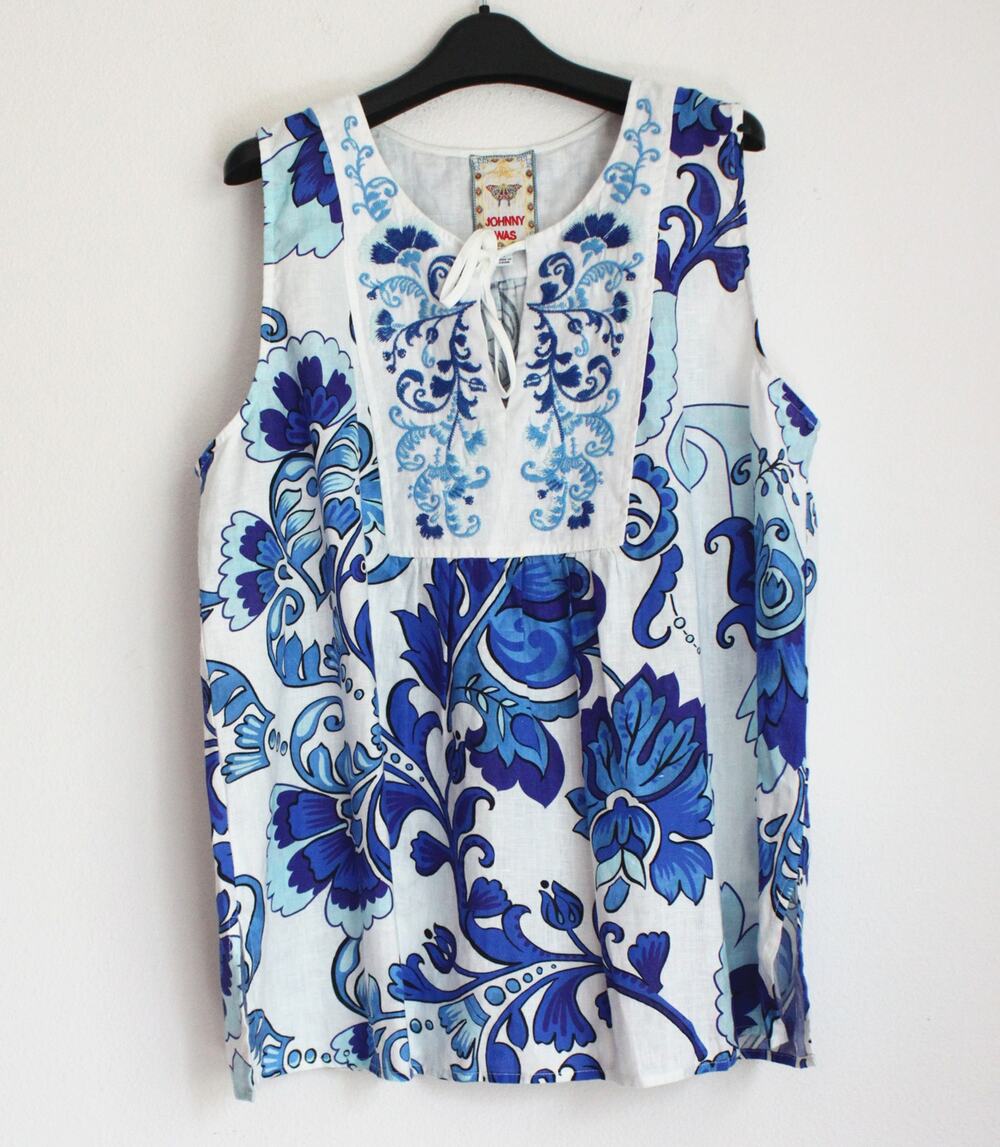 NEW Johnny Was Naidda Linen Tunic $198, Gorgeous, Size L